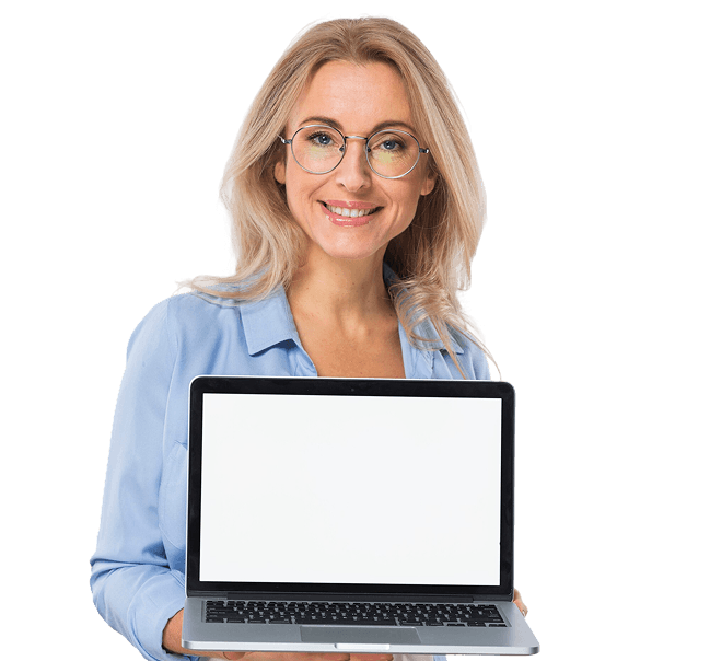 Educator with laptop