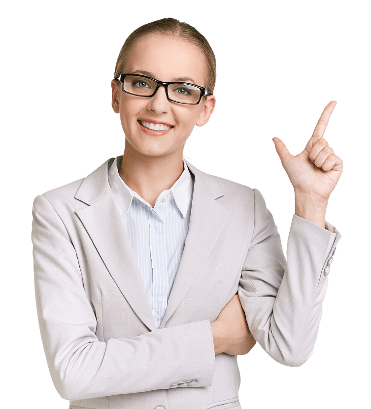 Educator pointing up